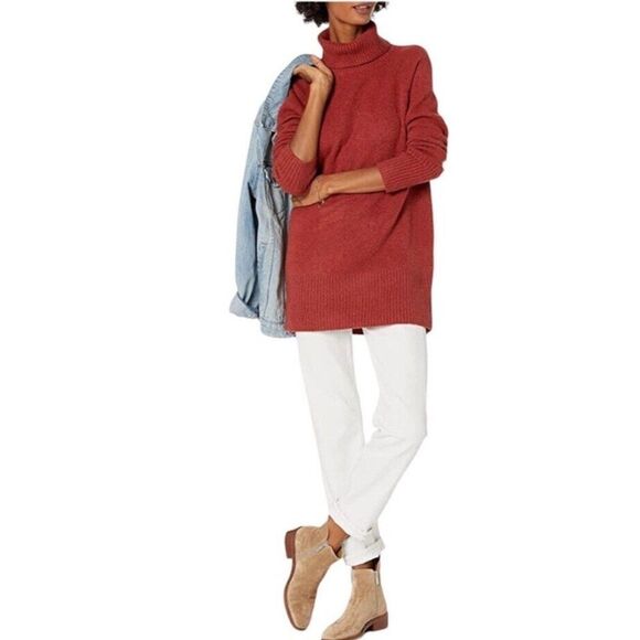 Goodthreads Women Boucle Turtleneck Sweater Rust Heather Size Large - Picture 4 of 6